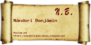 Nándori Benjámin névjegykártya