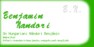 benjamin nandori business card